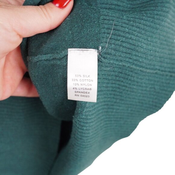 Banana Republic Womens Short Sleeve Sweater S Silk & Cotton Blend Green - Picture 4 of 7